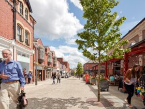 A sunny high street