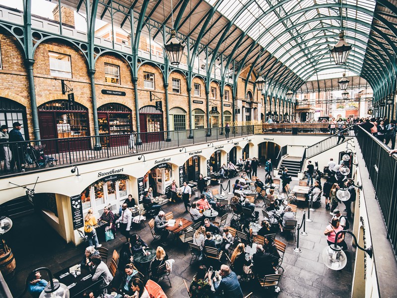 A photo of a food market hall